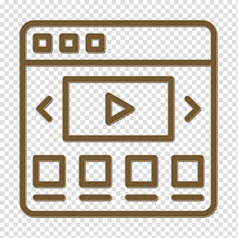 User Interface Vol 3 icon Carousel icon Video web icon, Line, Square transparent background PNG clipart