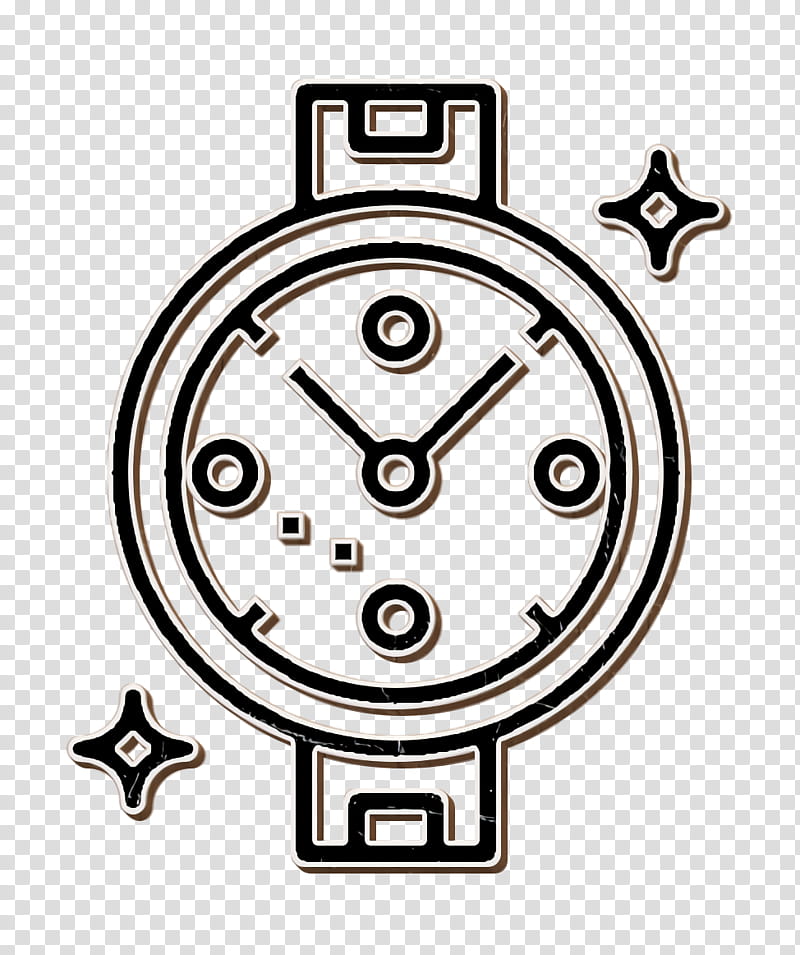 Watch icon, Analog Watch, Clock, Wall Clock, Line Art, Home Accessories, Symbol transparent background PNG clipart