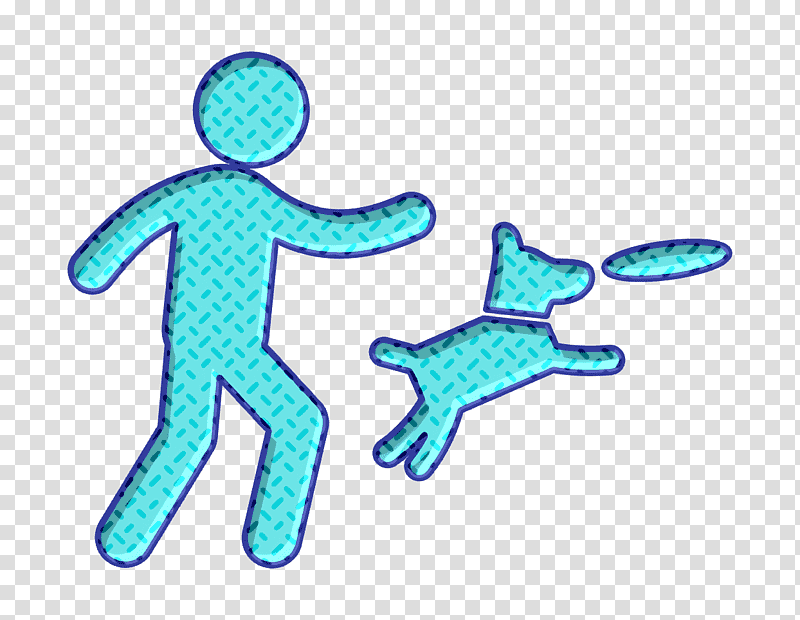 animals icon Man throwing a disc and dog jumping to catch it icon Dogs icon, Dog Icon, Fish, Meter, Line, Animal Figurine, Microsoft Azure transparent background PNG clipart
