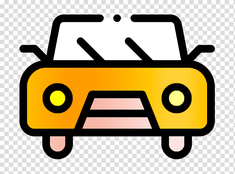 Vehicles and Transports icon Car icon, Yellow, Line, Meter, Automobile Engineering, Geometry, Mathematics transparent background PNG clipart
