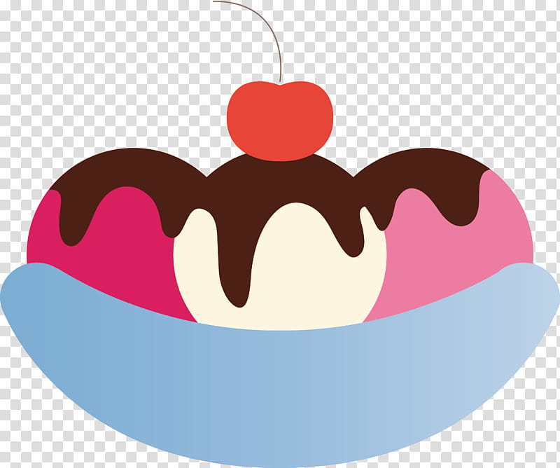 Banana Split, Pink, Cherry, Dessert, Logo, Food, Cake, Dish transparent background PNG clipart