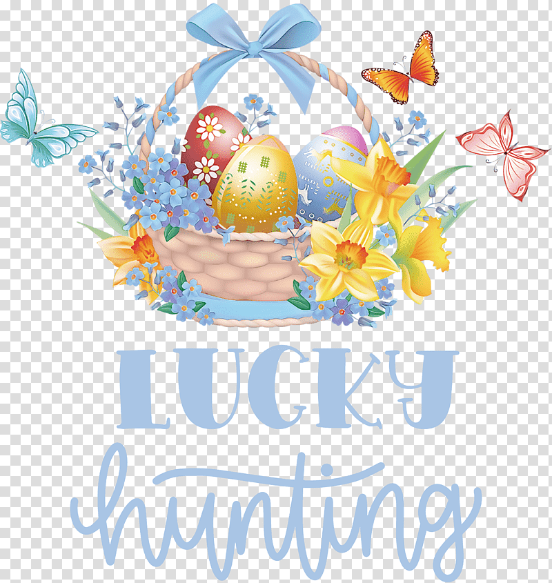 Lucky Hunting Happy Easter Easter Day, Easter Egg, Meter, Flower transparent background PNG clipart