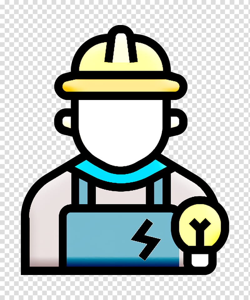 Jobs and Occupations icon Electrician icon, Line transparent background PNG clipart