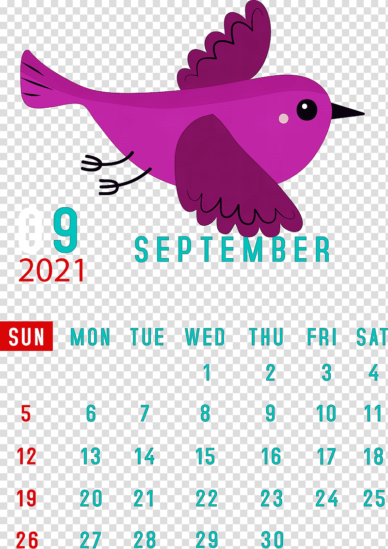 September 2021 Printable Calendar September 2021 Calendar, Htc Hero, Meter, Beak, Leaf, Line, Fish transparent background PNG clipart