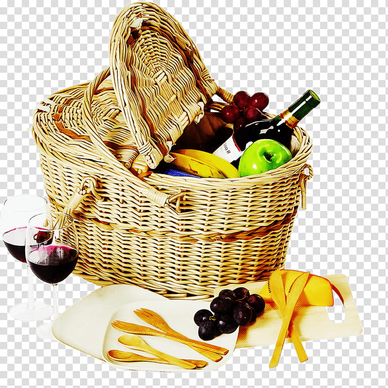 picnic basket basket wicker storage basket hamper, Mishloach Manot, Gift Basket, Food, Present, Home Accessories transparent background PNG clipart
