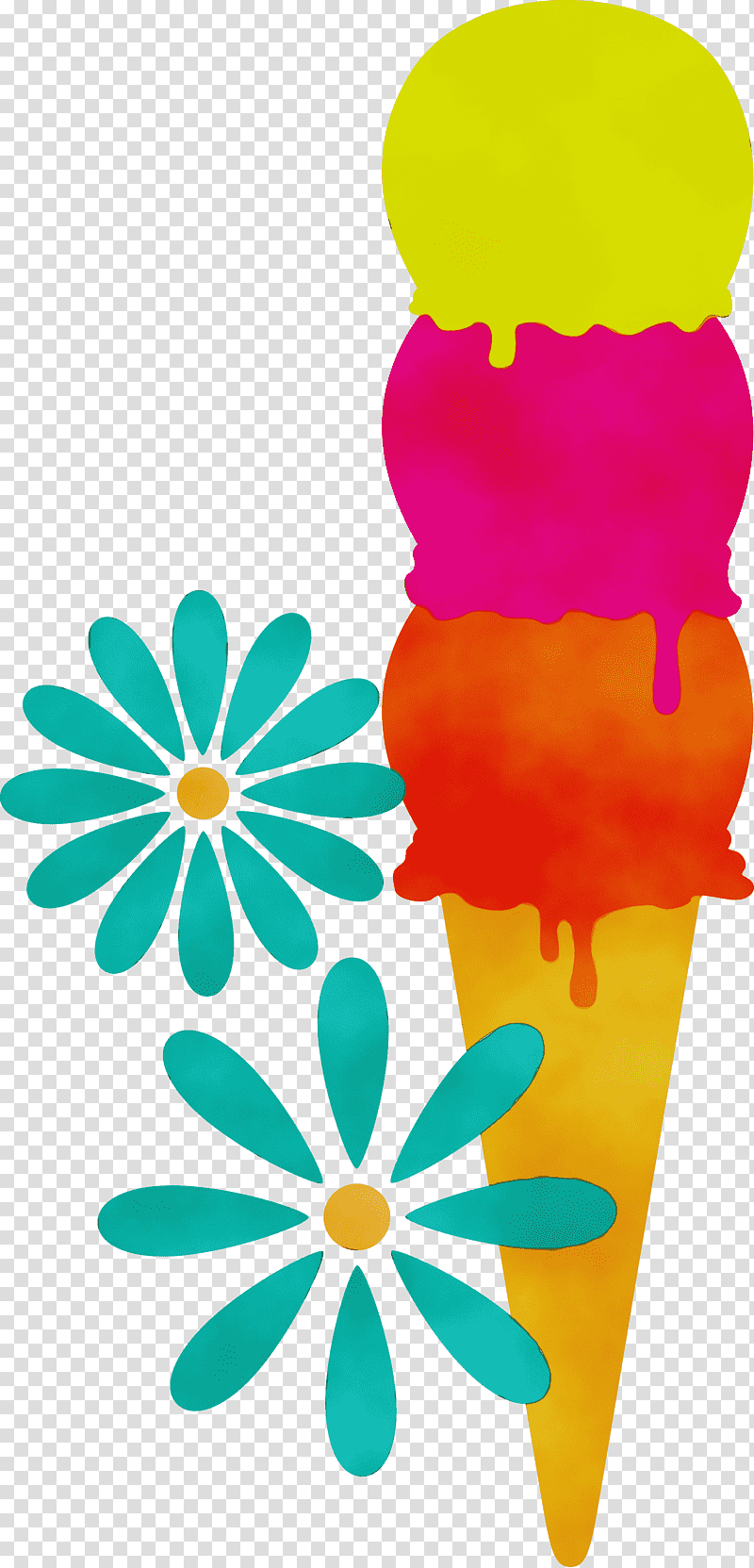 Floral design, Ice Cream, Watercolor, Paint, Wet Ink, , Flower transparent background PNG clipart