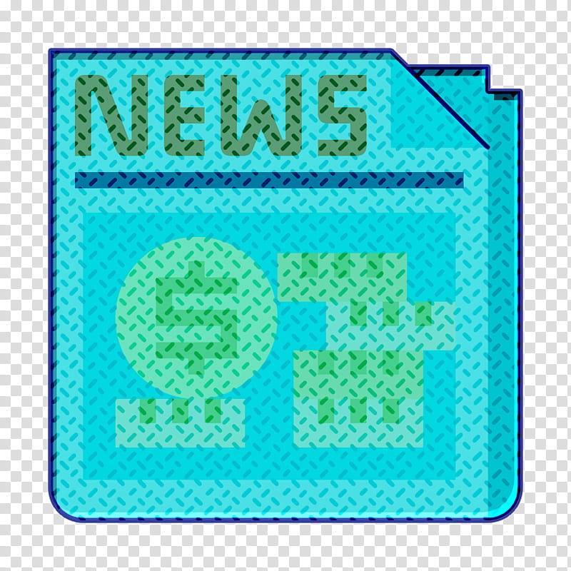 Newspaper icon Money icon News icon, Aqua, Green, Turquoise, Teal, Square transparent background PNG clipart