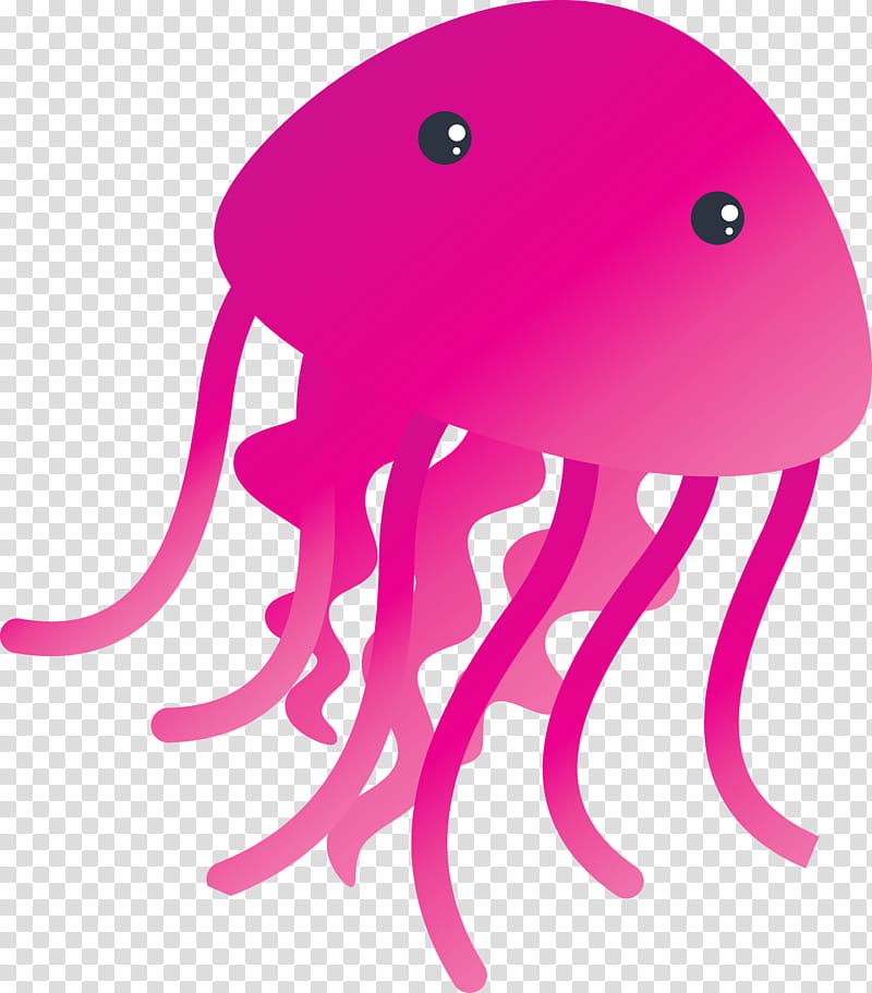 pink jellyfish octopus cnidaria violet, Magenta, Material Property, Giant Pacific Octopus transparent background PNG clipart