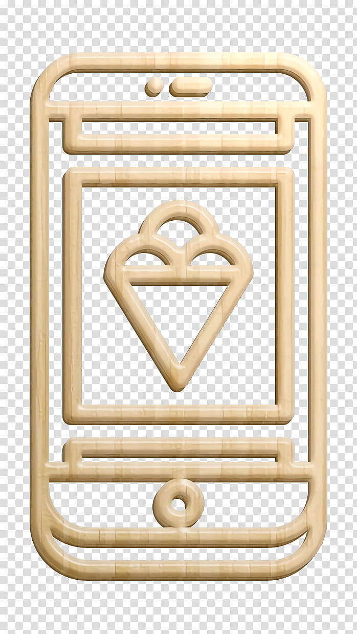 Phone icon Ice Cream icon Dessert icon, Brass, Metal, Rectangle transparent background PNG clipart