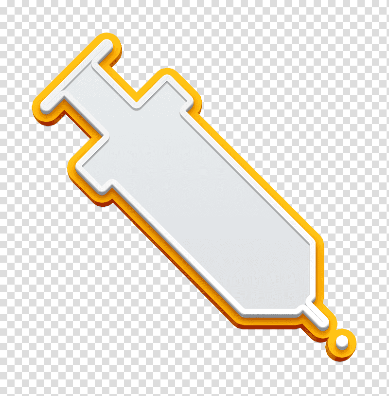 Emergencies icon Syringe icon Doctor icon, Yellow, Line, Meter, Geometry, Mathematics transparent background PNG clipart