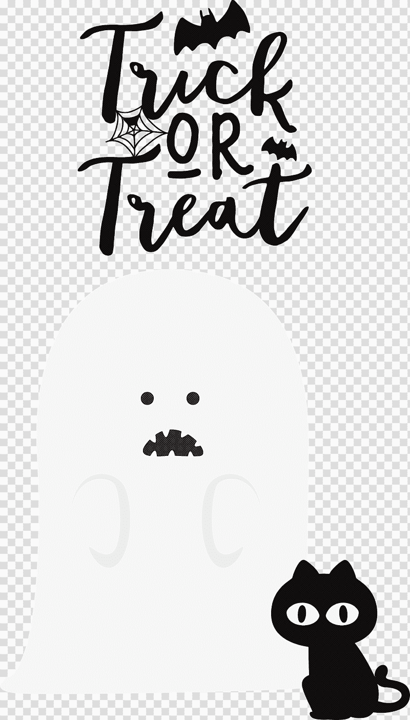 trick or treat Trick-or-treating Halloween, Trickortreating, Halloween , Black And White
, Logo, Cartoon, Character transparent background PNG clipart