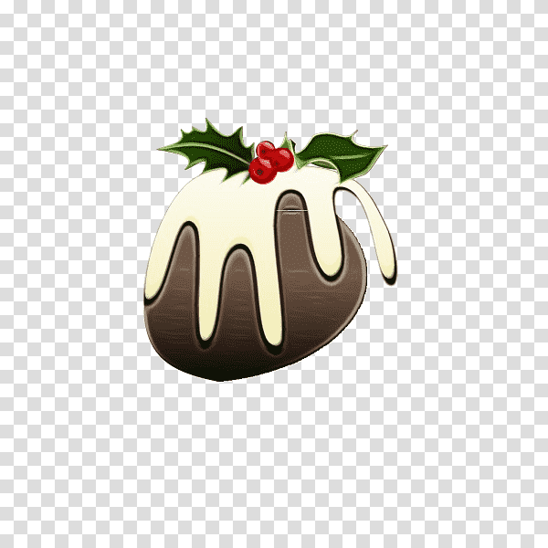 Christmas pudding, Watercolor, Paint, Wet Ink, Strawberry, Plants, Fruit transparent background PNG clipart