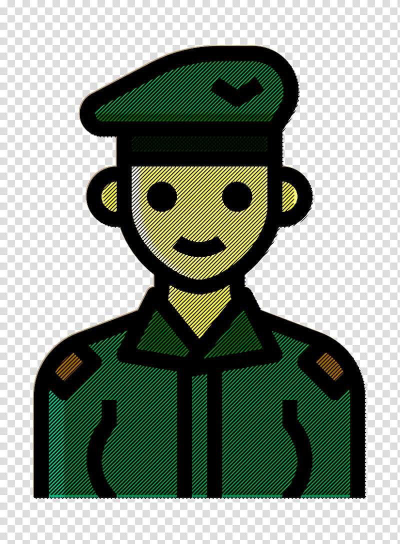 Occupation Woman icon Soldier icon, Green, Riddler, Cartoon, Headgear transparent background PNG clipart