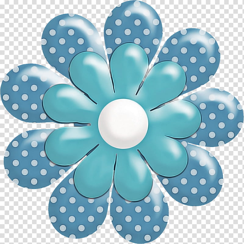 Polka dot, Blue, Petal, Turquoise, Aqua, Flower, Plant, Wheel transparent background PNG clipart