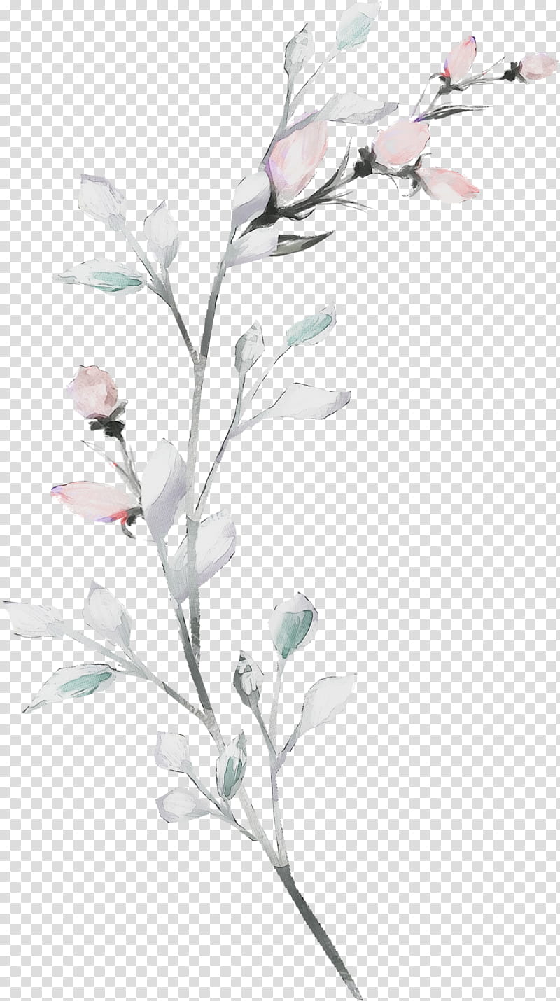 Floral design, Watercolor, Paint, Wet Ink, Plant Stem, Twig, Petal, Lilac transparent background PNG clipart