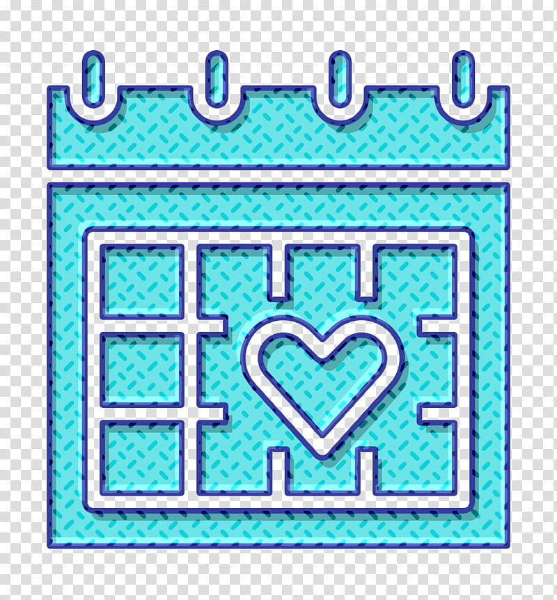 Wedding day icon Wedding icon Calendar icon, Aqua, Turquoise, Teal, Line, Rectangle, Square transparent background PNG clipart