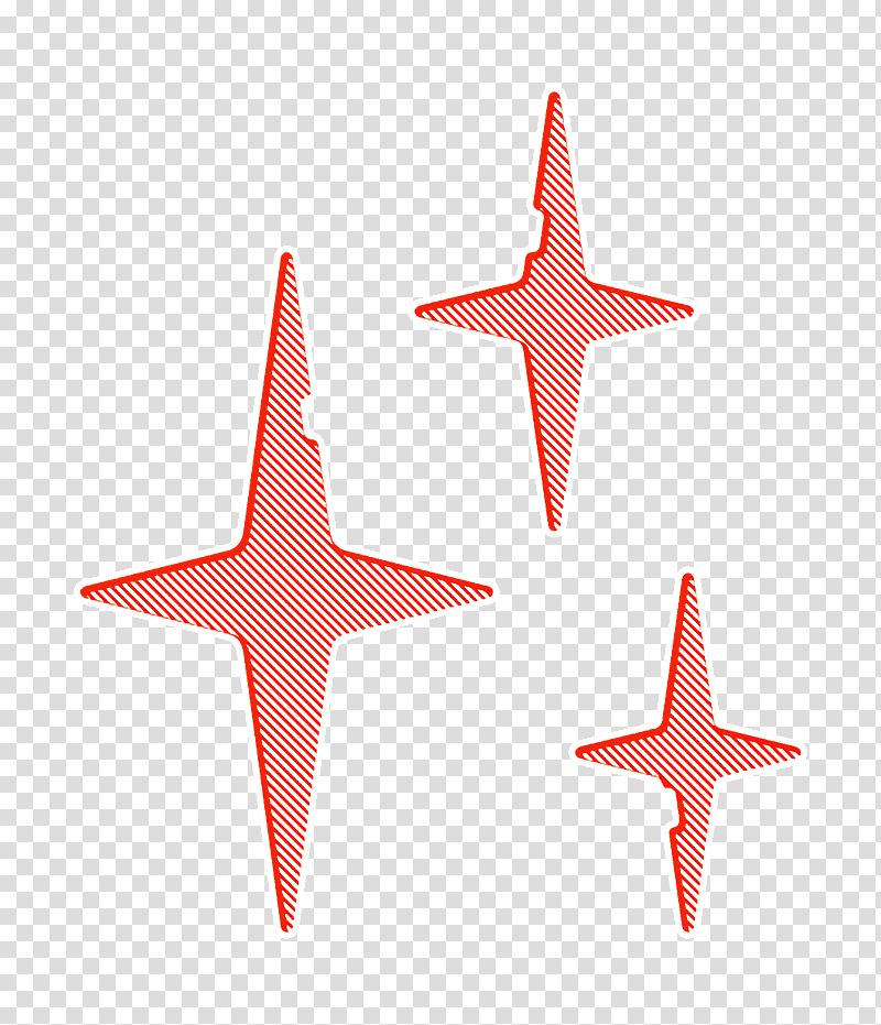 Sparkles icon Animals and nature icon Star icon, Airplane, Red, Line, Mathematics, Geometry transparent background PNG clipart