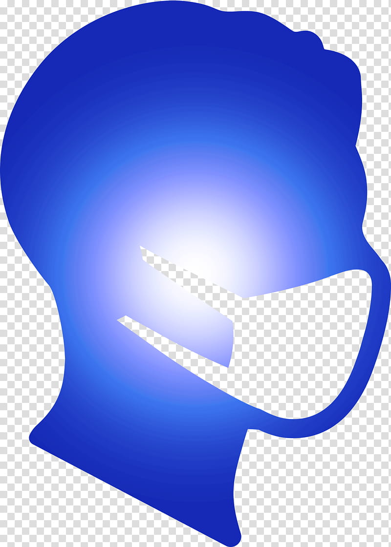 Masked man sick man face mask, Blue, Electric Blue transparent background PNG clipart