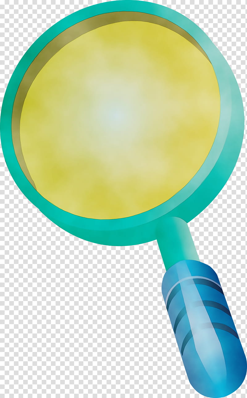 yellow turquoise makeup mirror, Magnifying Glass, Magnifier, Watercolor, Paint, Wet Ink transparent background PNG clipart