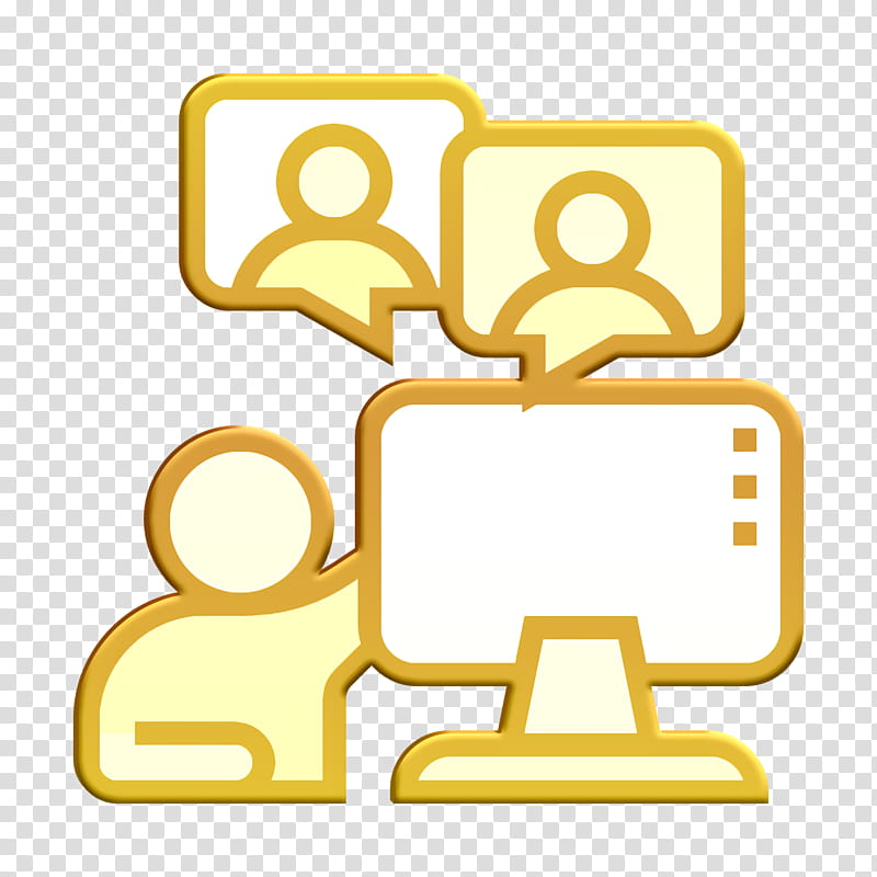Communication icon Chat icon Video icon, Logo, Yellow, Meter, Number, Line transparent background PNG clipart