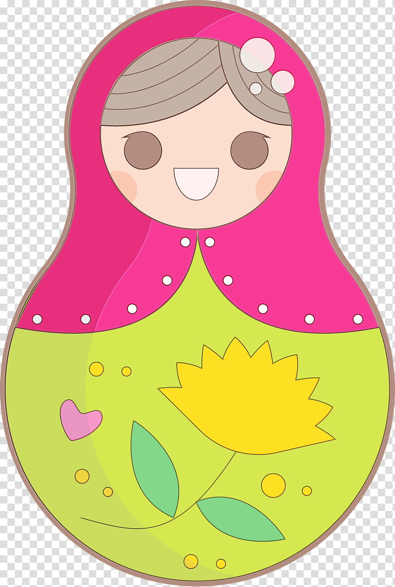 character pink m pattern line area, Colorful Russian Doll, Watercolor, Paint, Wet Ink, Infant, Character Created By transparent background PNG clipart