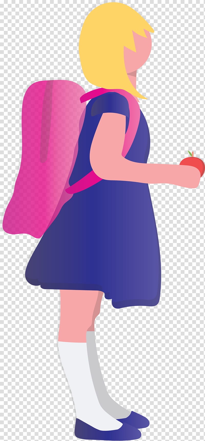 student boy girl, Back To School, Cartoon, Pink, Standing, Joint, Costume, Magenta transparent background PNG clipart