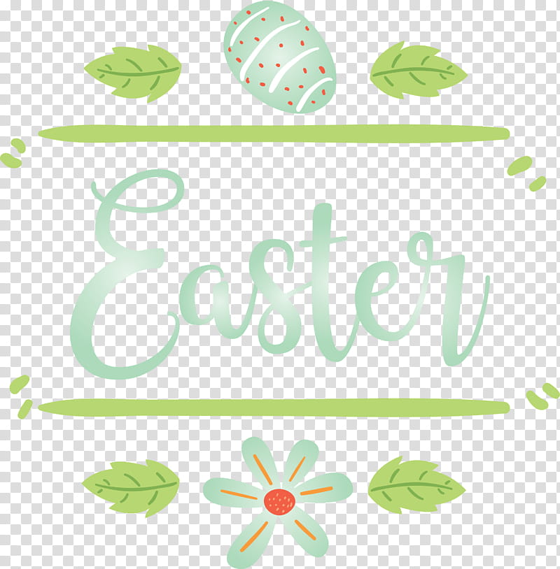 Easter Day Easter Sunday Happy Easter, Green, Leaf, Text, Plant, Symbol transparent background PNG clipart