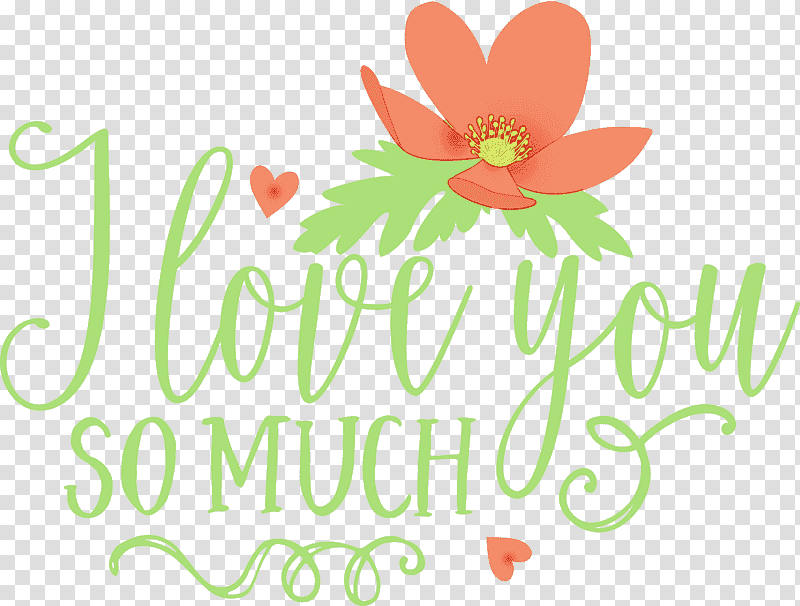 sticker silhouette, I Love You So Much, Valentines Day, Quote, Watercolor, Paint, Wet Ink transparent background PNG clipart