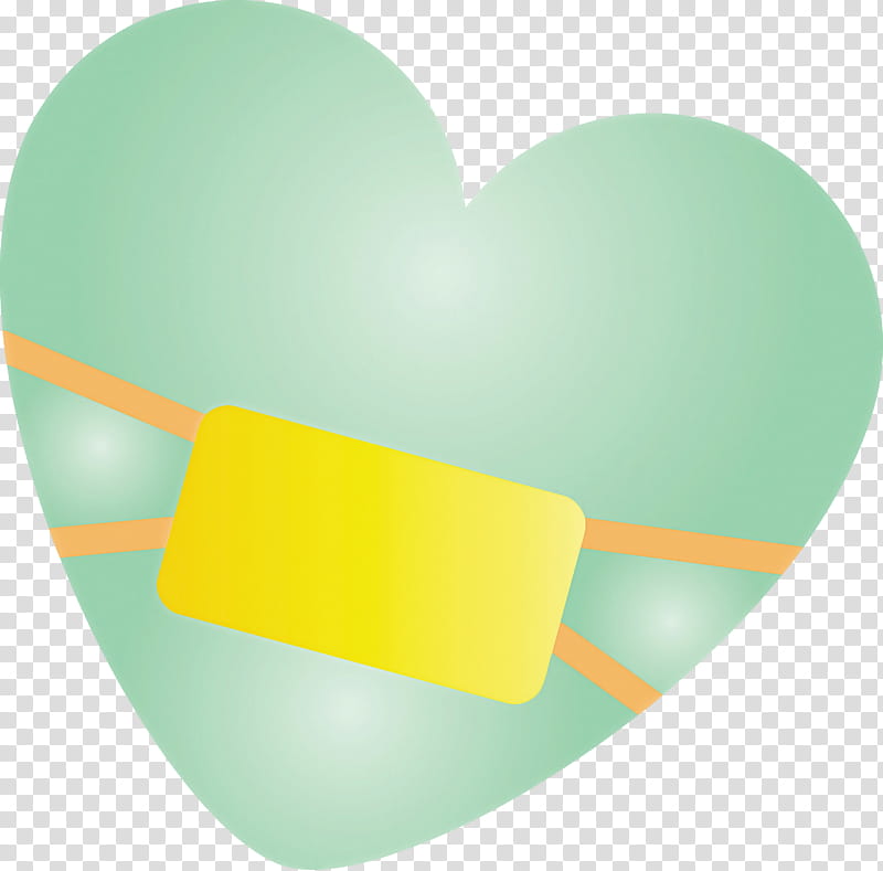 emoji medical mask Corona Virus Disease, Heart, Yellow, Green, Turquoise transparent background PNG clipart