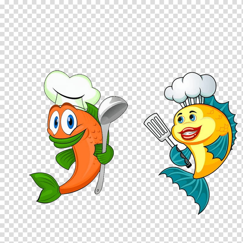 Chef, Fish, Cartoon, Smile, Plant, Animal Figure transparent background PNG clipart