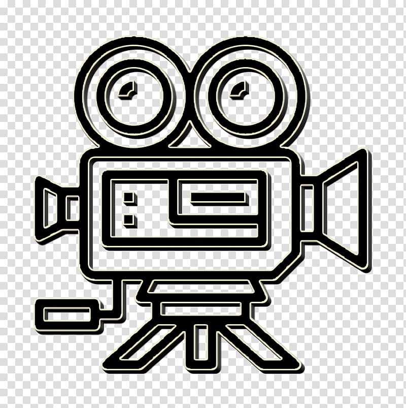 Cinema icon Film Director icon Video camera icon, Line Art, Logo, Coloring Book transparent background PNG clipart
