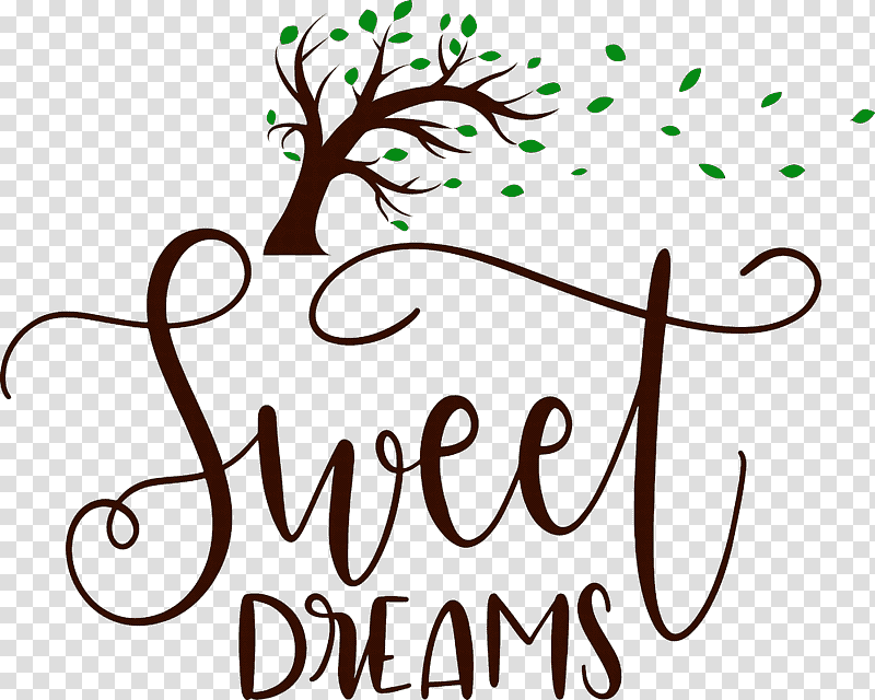 Sweet Dreams Dream, Logo, Plant Stem, Calligraphy, Flower, Leaf, Tree transparent background PNG clipart