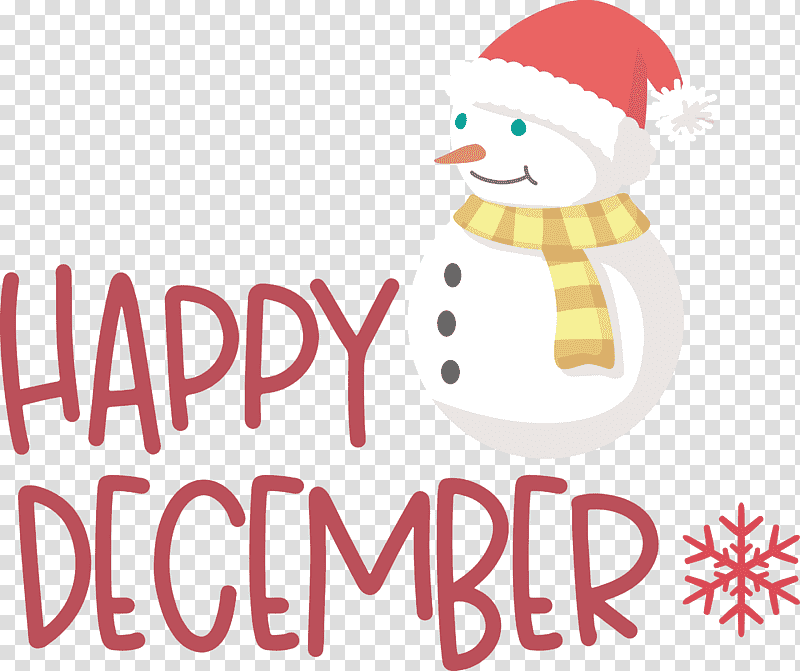Happy December December, Christmas Day, Logo, Snowman, Christmas Ornament M, Santa Clausm, Meter transparent background PNG clipart