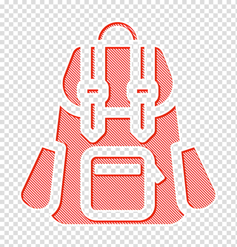 Bagpack icon Bag icon Game Elements icon, Orange, Line transparent background PNG clipart