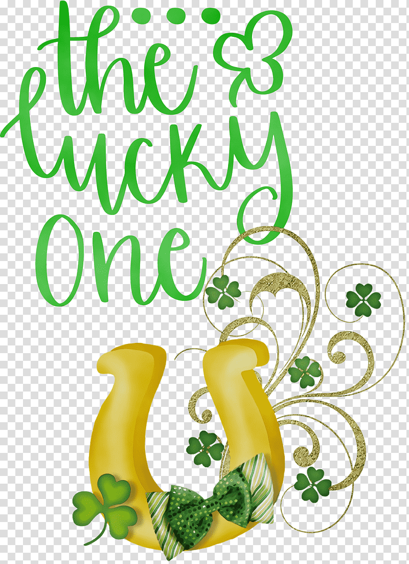 Floral design, Lucky One, St Patricks Day, Watercolor, Paint, Wet Ink, Megabyte transparent background PNG clipart