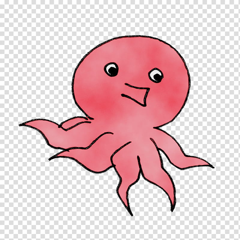 octopus character pink m octopus-m kft character created by, Watercolor, Paint, Wet Ink, Octopusm Kft transparent background PNG clipart