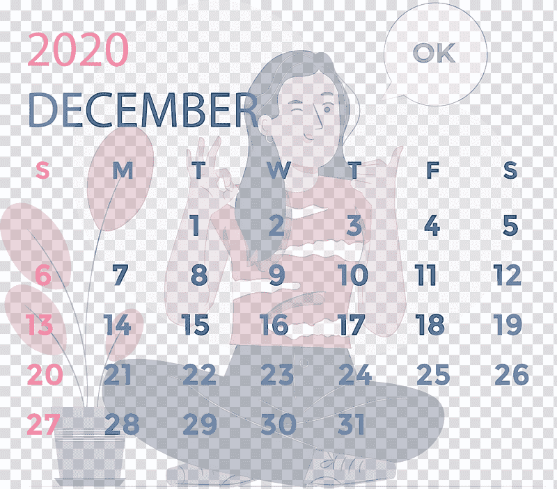 December 2020 Printable Calendar December 2020 Calendar, Paper, Skin, Meter, Cartoon, Line, Area transparent background PNG clipart