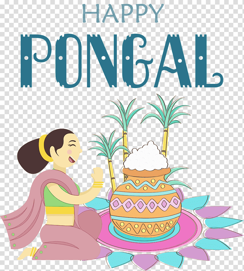 festival cover art houseplant birthday, Pongal, Happy Pongal, Watercolor, Paint, Wet Ink, Birthday transparent background PNG clipart