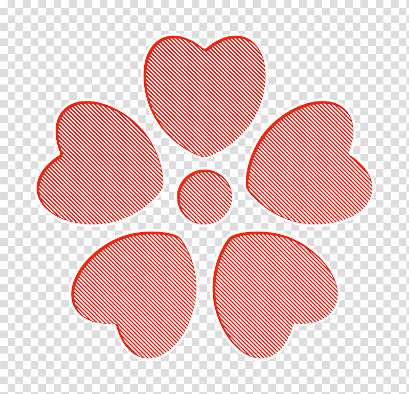Flower icon nature icon Flower with heart petals icon, , Clover transparent background PNG clipart