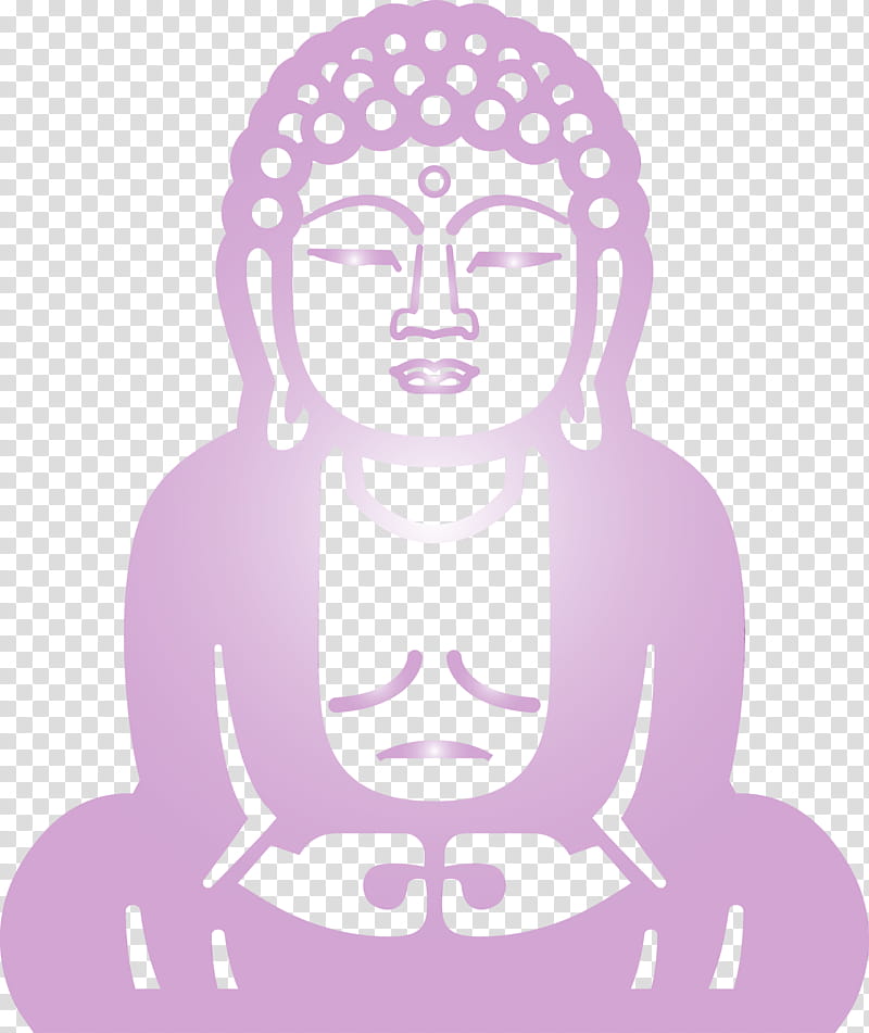 meditation head pink magenta sitting, Buddha, Watercolor, Paint, Wet Ink, Yoga, Smile transparent background PNG clipart