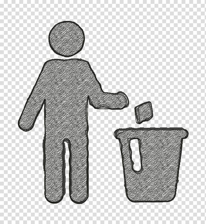 Trash icon people icon Public Spaces Signals icon, Bin Icon, Joint, Cartoon, Text, Hm, Line, Black transparent background PNG clipart