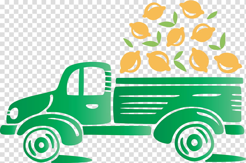 Lemon Truck Autumn Fruit, Green, Line, Area, Meter, Automobile Engineering transparent background PNG clipart