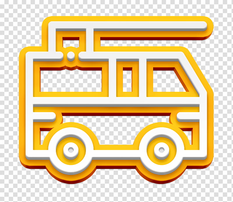 Car icon Fire truck icon, Yellow, Meter, Line, Area transparent background PNG clipart