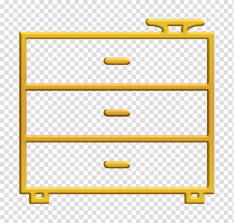 Furniture icon Chest of drawers icon Household Set icon, Filing Cabinet, Icon Pro Audio Platform, Yellow, Line, Meter, Shelf transparent background PNG clipart