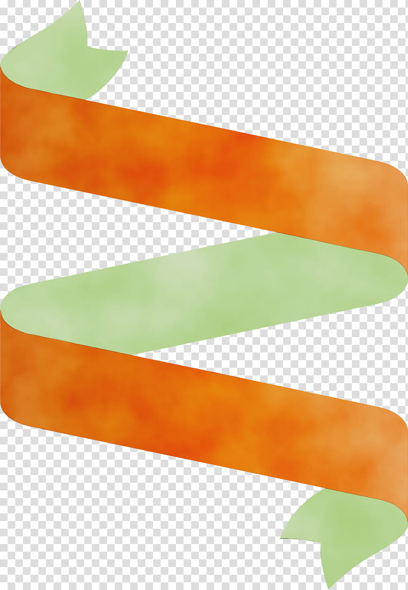 Orange, Ribbon, Multiple Ribbon, Watercolor, Paint, Wet Ink, Green, Line transparent background PNG clipart