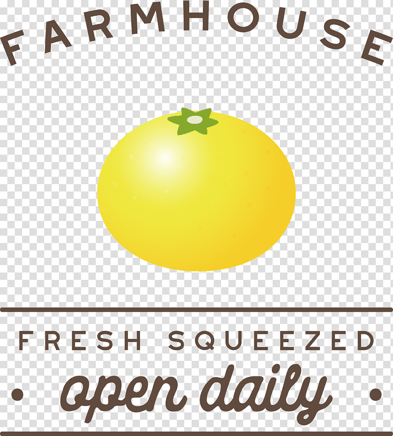 farmhouse fresh squeezed open daily, Logo, Plant, Yellow, Citrus, Line, Meter transparent background PNG clipart