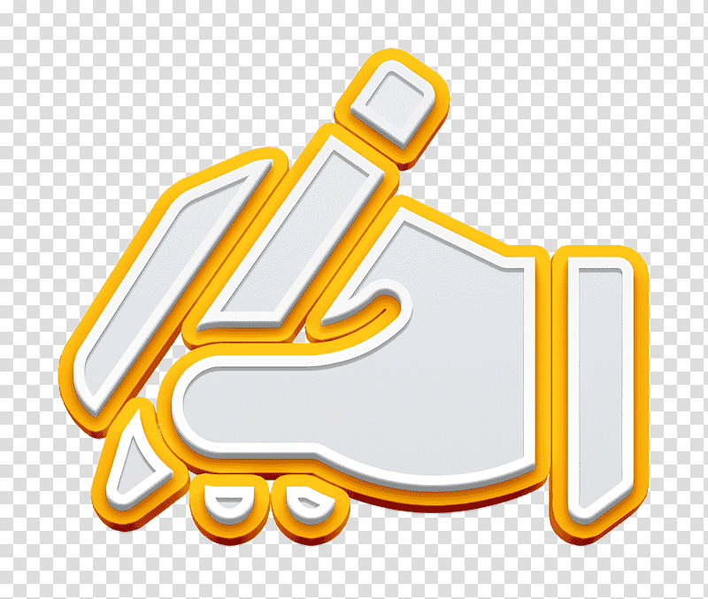 Copywriting icon Writing tool icon Pen icon, Logo, Symbol, Yellow, Line, Meter, Mathematics transparent background PNG clipart