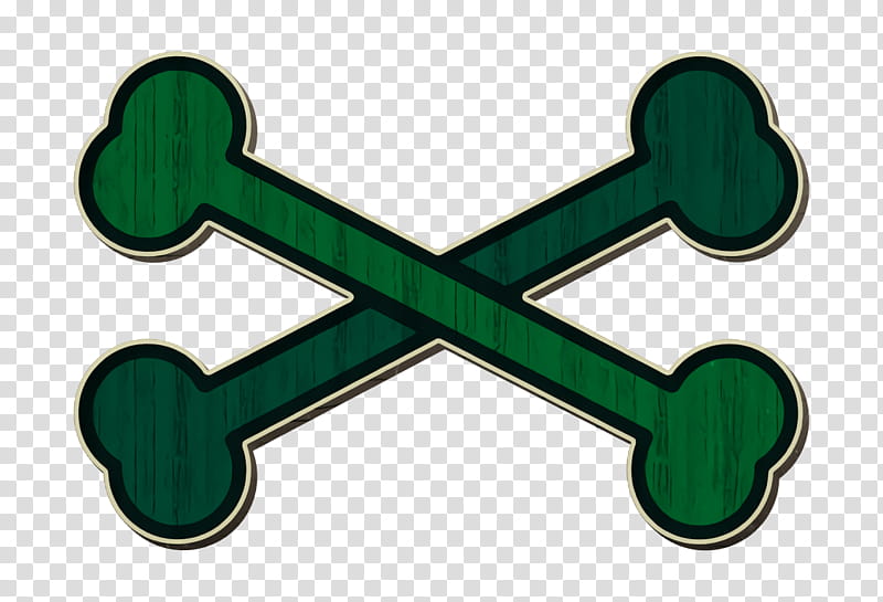 Pirates icon Bones icon Danger icon, Green, Line, Symbol transparent background PNG clipart