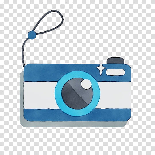 blue turquoise bag aqua camera, Watercolor, Paint, Wet Ink, Cameras Optics, Wristlet, Digital Camera, Circle transparent background PNG clipart