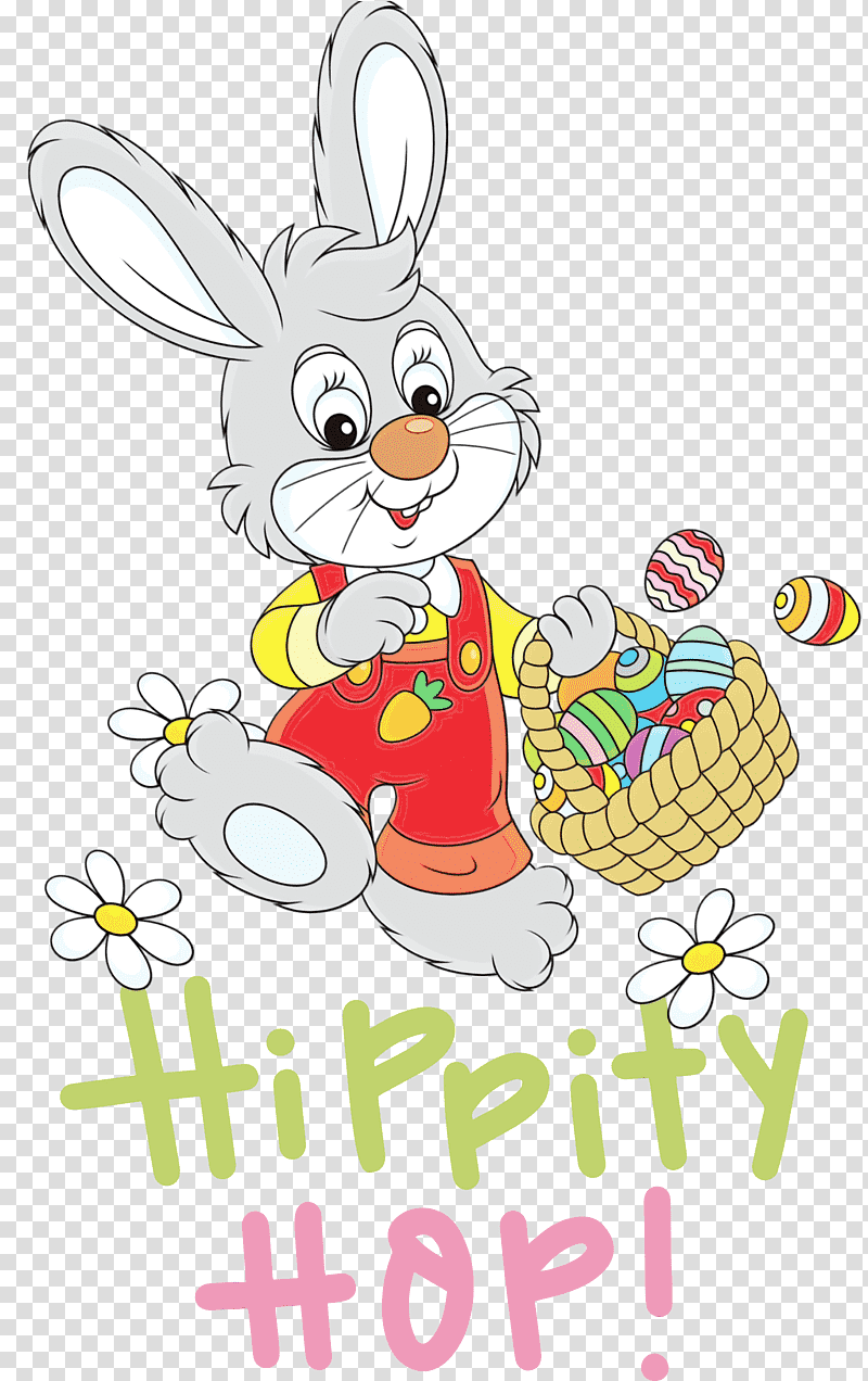 Easter Bunny, Happy Easter, Hippity Hop, Watercolor, Paint, Wet Ink, Drawing transparent background PNG clipart